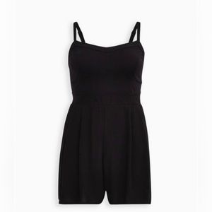 Black Ponte Bustier Romper torrid